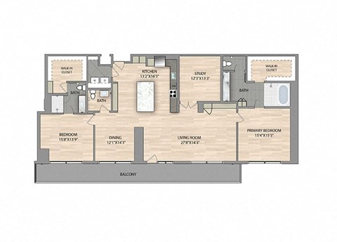 Floor plan for 3 beds, 2 baths, 2314 sqft
